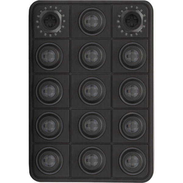 CAN Keypad, 15 Pos (3X5), zwei Drehgeber, DT-4P Anschluss, 15 mm Tasten, Gummiknopf