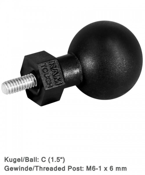 RAM Mounts Tough-Ball mit M6-1 x 6 mm Gewindestift, C-Kugel