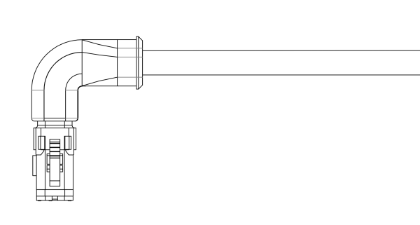 Overmolded homerun cable xDB passive 90° - PVC 16x0.75 + 2x1.5 mm² - 7.5 m